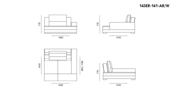 Диван Ermes размеры фото 15