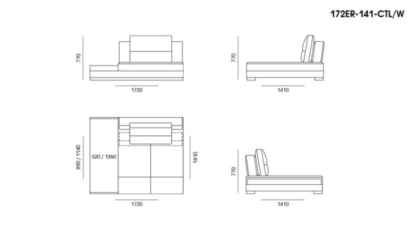 Диван Ermes размеры фото 12