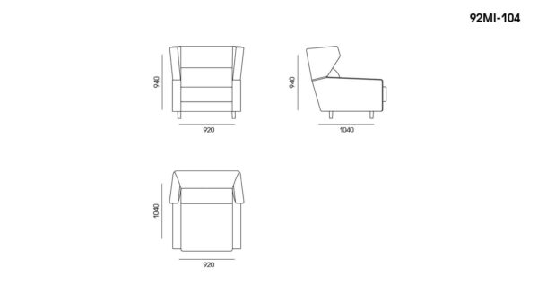 Диван Milton размеры фото 1