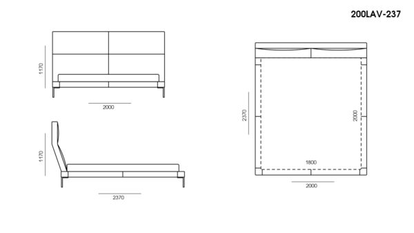 Кровать Laval размеры фото 2