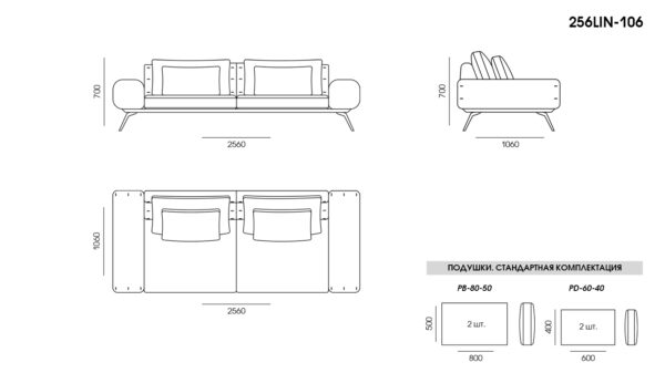 Canapea Linda размеры фото 1