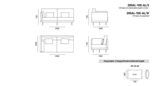 Canapea Alfinosa размеры фото 9