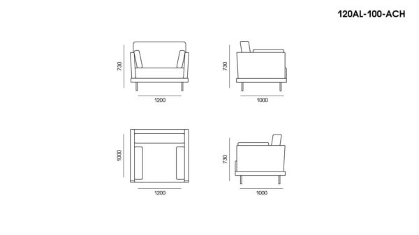 Fotoliu Alfinosa размеры фото 1