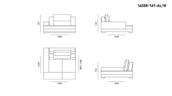 Canapea Ermes размеры фото 14