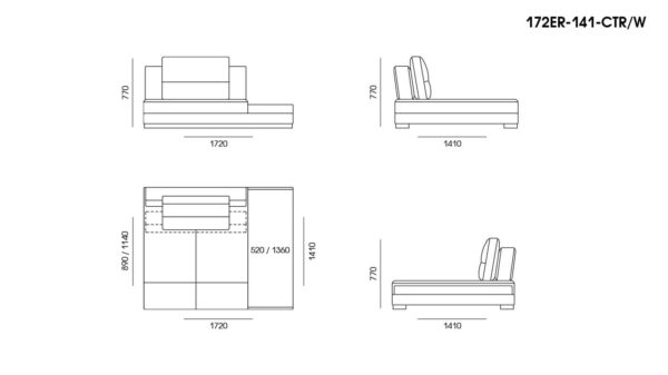 Canapea Ermes размеры фото 13