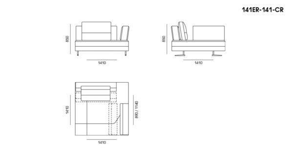 Canapea Ermes размеры фото 9
