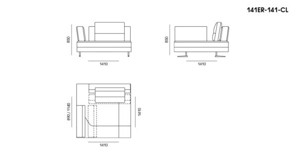 Canapea Ermes размеры фото 8