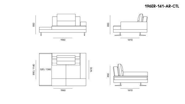 Canapea Ermes размеры фото 7