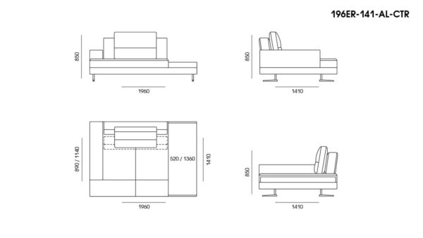 Canapea Ermes размеры фото 6