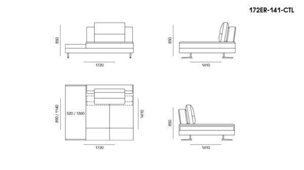 Canapea Ermes размеры фото 2