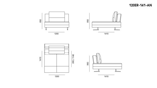 Canapea Ermes размеры фото 1