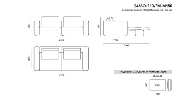 Canapea Soho размеры фото 9