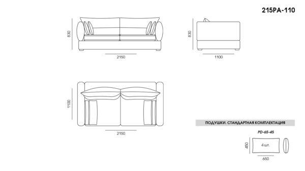 Canapea Parma размеры фото 5