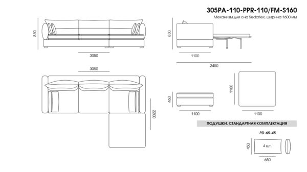 Canapea Parma размеры фото 8