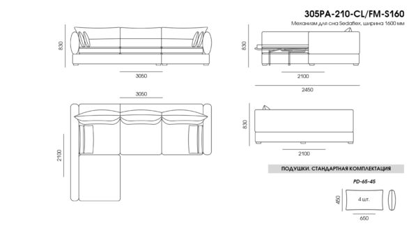Canapea Parma размеры фото 10
