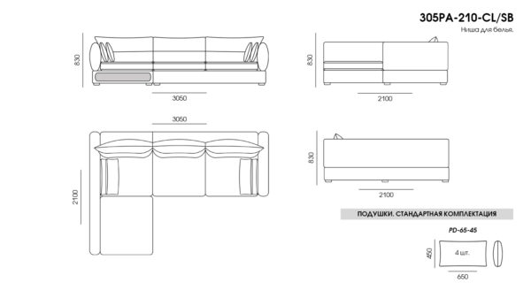 Canapea Parma размеры фото 11
