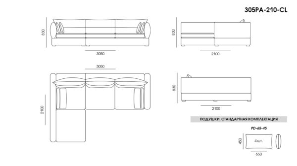 Canapea Parma размеры фото 12