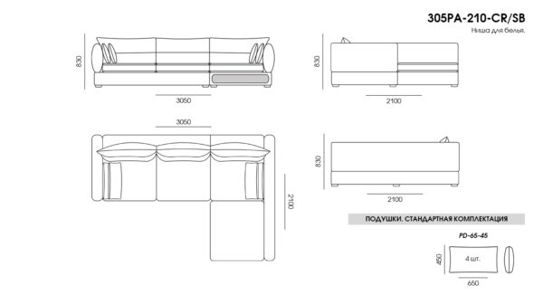 Canapea Parma размеры фото 15