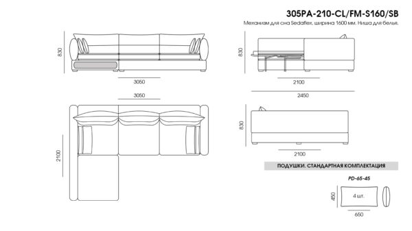 Canapea Parma размеры фото 17