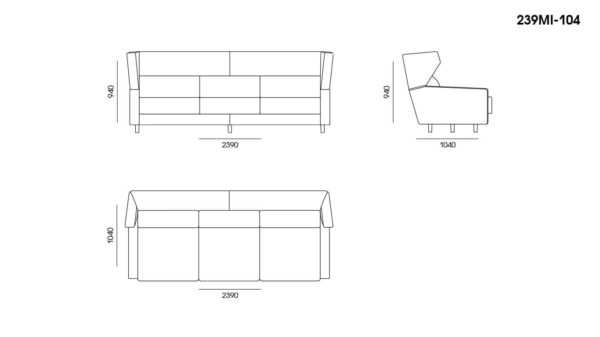 Canapea Milton размеры фото 3